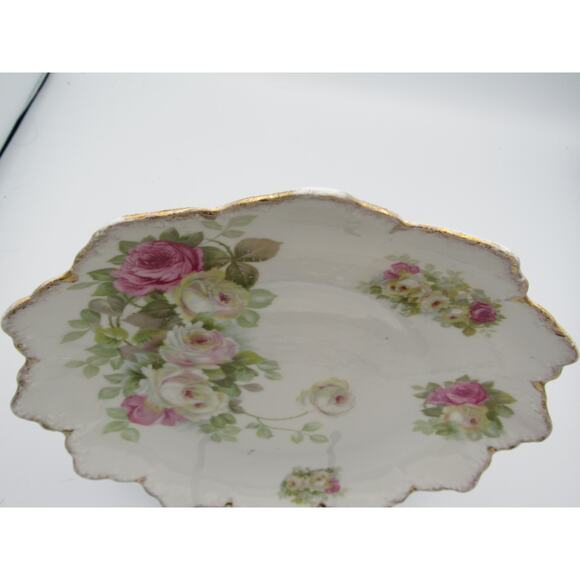 RC Moliere Bavaria Rosenthal Reticulated Plate Hand-Painted Flowers Gold Trim - Picture 5 of 12